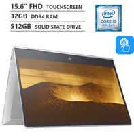 2019 Newest HP Envy x360 2-in-1 15.6" FHD IPS Micro-Edge Touchscreen Laptop, Intel Core i5-8265U Processor up to 3.90GHz, 32GB RAM, 512GB M.2 SSD, HDMI, Wireless-AC, Bluetooth 5.0, Windows 10, Silver