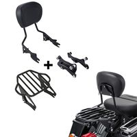XFMT Detachable Passenger Backrest Sissy Bar With Two-Up Luggage Rack and 4 Point Docking Hardware Kits Fit For Harley Touring 2014-2020
