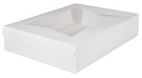 Southern Champion Tray 23133 Paperboard White Lock Corner Window Bakery Box, 19" Length x 14" Width x 4" Height (Case of 50)