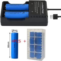 1pcs Battery Charger USB + 4pcs TR 1865O (66mmx18mm 3000mAh) for Flashight Headlmap Power Tools