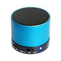 Dnasrivew Metal Mini Wireless Wood USB Bluetooth Speaker TF Card Mic Bass Stereo Music Loudspeaker Bass, Call Function Blue