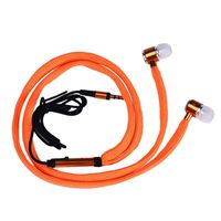 Egmy Shoelace Earphone Universal 3.5mm In-Ear Stereo Handfree Built-in Microphone Earphone Headset (Orange)
