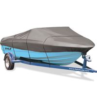 Pyle Armor Shield Boat Cover, Waterproof Marine Grade 600 Denier Polyester for V-Hull Runabouts Ultimate Durability All Weather Protection Universal Fit 22 Ft. 23 Ft. 24 Ft. 116 in. Width (PCVSPB335)