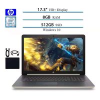 2019 HP 17.3 in HD+ Laptop Business Notebook Computer, Intel Quad Core i7-8550U Up to 4.0GHz, 8GB RAM, 512GB SSD, Sliver, Card Reader, DVD-RW, WiFi, GbE LAN, Webcam, Windows 10 W/Accessories