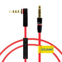 General Replacement Audio Cable with Inline Remote & Microphone and Control 3.5mm AUX Cord Wire for Beats by Dr Dre by Dr Dre Headphones Solo Studio Pro Detox Wireless HD Mixr Executive(Red+Black)