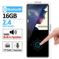 MP3 Music Player Bluetooth 4.2 With Built-in Speaker 2.4 inch Screen Touch Buttons Metal Shell FM Radio/Voice Recorder/Ebook,Lossless HiFi Portable Slim Mini USB Sport MP 3 MP4 Walkman 16GB 2018 Black