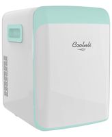 Cooluli Classic Turquoise 15 Liter Compact Portable Cooler Warmer Mini Fridge for Bedroom, Office, Dorm, Car - Great for Skincare & Cosmetics (110-240V/12V)