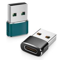 Elebase USB C Female to USB Male Adapter (2 Pack) (Upgraded Version),Type C to USB A Connector,Works with Laptops,Chargers,and More Devices with Standard USB A Interface (Black&Green)