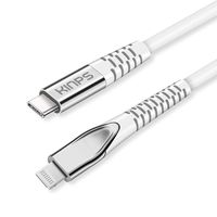 KINPS Apple MFI Certified (6ft/2m) USB C to Lightning Fast Charging Cable Compatible with iPhone 11/11Pro/11 Pro Max/X/XS/XR/XS MAX, Supports Power Delivery(for Use with Type C Chargers), White-TPE