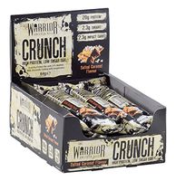 Warrior Crunch High Protein Low Carb Bar, 64 g, Salted Caramel, Pack of 12 bars