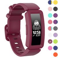 GVFM Compatible with Fitbit Ace 2 Bands for Kids 6+, Soft Silicone Bracelet Accessories Sport Strap Boys Girls Wristbands Compatible for Fitbit Inspire HR & Ace 2 (Wine)