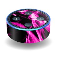 MightySkins Skin Compatible with Amazon Echo Dot (2nd Gen) - Pink Flames | Protective, Durable, and Unique Vinyl Decal wrap Cover | Easy to Apply, Remove, and Change Styles | Made in The USA