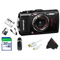Olympus OLYTG4BL-32GB4PC Stylus 16 Waterproof Digital Camera with 4x OIS Zoom, 3" LCD (Black)