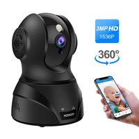 Wireless IP Camera, Pan Tilt Zoom 1536P WiFi Home Security Camera Pet Baby Monitor 2 Way Audio, Motion Detection, Night Vision, Compatible with Alexa