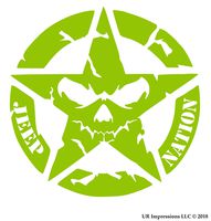 LGrn Jp Nation Decal Vinyl Sticker Graphics|UR Impressions|for Jeep Wrangler 4x4 Unlimited Sahara Rubicon Moab Overland Arctic SUV Wall Window Laptop|Lime Green|5.5 inch|URI026-LG