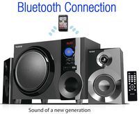 Boytone BT-210FB Wireless Bluetooth Stereo Audio Speaker with Powerful Sound, Bass System, Excellent Clear Sound & FM Radio, Remote Control, Aux-In Port, USB/SD/for Phone's, Laptops, Black, 30 W