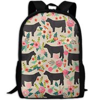 Student Backpack, School Backpack for Laptop,Most Durable Lightweight Cute Travel Water Resistant School Backpack - Show Steer Cows Farm Barn Florals Design