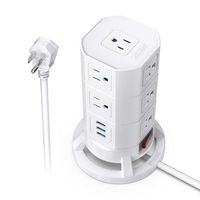 Power Strip Tower 12 AC Outlets Surge Protector with 3 USB Ports