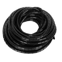 Flexible Spiral Tube Wrap Cable Organizer 8mm Dia 10.5m 3pcs Black
