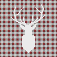 DEER SILHOUETTE RED GREY GINGHAM CHRISTMAS EMBOSSED 13" x 13" 33CM X 33CM 20 X 3 PLY PAPER NAPKINS