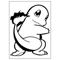 POKEMON ANIME CHARMANDER VINYL STICKERS SYMBOL 5.5" DECORATIVE DIE CUT DECAL FOR CARS TABLETS LAPTOPS SKATEBOARD - BLACK