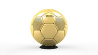 CORSECA Soccer Ball Portable Bluetooth Speaker | Classic Hand Craftsmanship | Modern Acoustic | Louder Crystal Clear Stereo Sound | Rich Bass | Zero-Distortion, Wireless Speaker Range, 20 Watt (Gold)