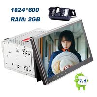 Rearview Camera Included Double din Android 7.1 Car Stereo 10.1 inch 1024600 DVD CD Video Player Quad-core GPS Navigation in Dash Autoradio Bluetooth WiFi Support Mirror Link SWC 4G/3G Internet