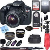 Canon EOS Rebel T6 Digital SLR Camera + EF-S 18-55mm is STM Lens Kit +Ultimate Accessory Bundle 32GB SDXC Memory + DSLR Photo Bag + Wide Angle Lens + 2X Telephoto Lens + Flash + Remote+ Tripod+More