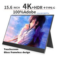 Ever Lustre 15.6 Inch Portable Monitor 4K Touch Screen 3840x2160 UHD 100% Adobe RGB Display for PS4, Xbox, Switch, Smart Phone, Laptop (Non-Battery Monitor + case)