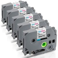 Replace TZe Tape 12mm 0.47 Laminated White TZe-231 TZ-231 Label Tape Compatible Brother Ptouch Label Tape for PTD210 PTH100 12mm (1/2 Inch) x 8m (26.2 ft) Black on White 5-Pack