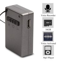 Mini Digital Voice Recorder, Dedatre Square Mp3 Voice Activated Recording Device Connected to 3.5mm Headphone Playback, 16GB Memory, 160mAh Battery, Suitable for Lectures,Conferences,Play Music,Gray