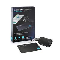 Safedome Classic Combo Pack, 1x Classic Bluetooth Item Tracker Card, 1x Smart Key Locator Fob, Item Finder with GPS-Like Bluetooth Tracking for Lost Keys, Backpack, Phone, Wallet, Free Companion App