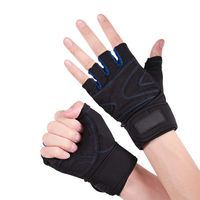 Half Finger Gloves Fitness Equipment Gloves Sweat-Absorbent Non-Slip Wear-Resistant Protective Gear Suitable for Weightlifting Outdoor Sports,Blue,L