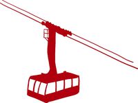 hBARSCI Ski Gondola Vinyl Decal - 5 Inches - for Cars, Trucks, Windows, Laptops, Tablets, Outdoor-Grade 2.5mil Thick Vinyl - Red