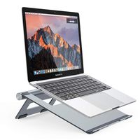 Nulaxy Portable Laptop Stand, Aluminum Cooling Stand with Heat-Vent, Adjustable Laptop Holder Riser for MacBook, Pro, Air, Samsung, Dell and More 10-15.8" Notebook - Grey