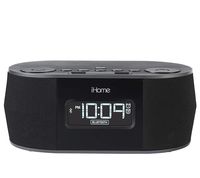 iHome Wireless Bluetooth Stereo, Dual FM Alarm Clock Radio, USB Charging, Alarm Clock For Bedrooms, Alarm Clock, Voice Echo Cancellation, Twin Speakers, Hi-Quality Sound, Battery Backup, Display, Blac
