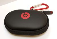 Hard Case + RED/Silver Carabiner/Hook for Powerbeats 3, 2 & 1, BeatsX, UrBeats, Tour, iBeats, Lady Gaga, Diddy Beats & All Beats Earphones/Earbuds Wired or Wireless Models. by:GeneralBuy.