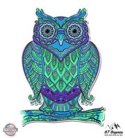 GT Graphics Colorful Owl Tagle Art Design - 5" Vinyl Sticker - for Car Laptop I-Pad - Waterproof Decal