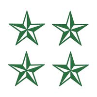 Wild Dingos LLC Set of 4 Small Nautical Stars Vinyl Decal Sticker Green