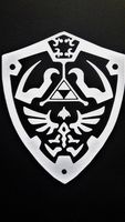 Chase Grace Studio Legend of Zelda Inspired Hylian Shield Vinyl Decal Sticker|White|Cars Trucks Vans SUV Laptops Wall Art|5.5" X 4.5"|CGS642