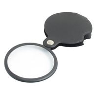 Semoic Portable 60mm Diameter 5X Round Magnifying Glass w Black Cover