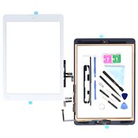Compatible with ipad Air 1st (5th Generation) A1474 A1475 A1476 Touch Screen Glass Digitizer Replacement, Home Button Flex, Adhesive Tape,Repair Tools kit (White)