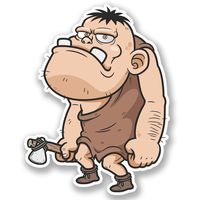2 x 15cm/150mm Cave Man Neanderthal Vinyl SELF ADHESIVE STICKER Decal Laptop Travel Luggage Car iPad Sign Fun #4227