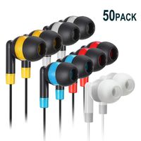 Bulk Earbuds Headphones Wholesale Earphones - Keewonda 50 Pack Disposable Ear Buds Bulk Multi Colored Headphones for School Classroom Students
