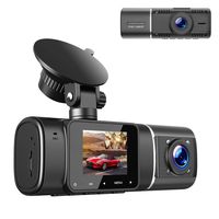 TOGUARD Dual Dash Cam with IR Night Vision, HD 1080P Front and 720P Inside Cabin Dash Camera, 1.5 inch LCD Screen 310° Wide Angle Dual Lens Car Driving Recorder for Uber Cars Truck Taxi
