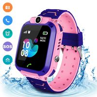 Kids Waterproof Smart Watch Phone, LBS/GPS Tracker Touchscreen Smartwatch Games SOS Alarm Clock Camera Smart Watch Christmas Birthday Gifts for 3-12 Boy Girls (Pink)