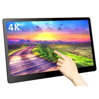 15.6 Inch Capacitive Multi Touch Monitor,3840 2160 4k Resolution Screen with HDR/USB C/HDMI/DP/Input 12 V Powered for Laptop PC MAC Gaming Console Smartphone
