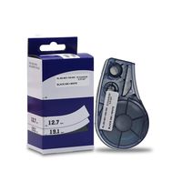 High AdhesionVinyl Label Tape, M21-750-595-WT-BK Vinyl B-595 Black on White Label Maker Cartridge, 21'' Width x 0.75" Height, for BMP51/BMP53 Printers
