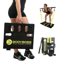 BodyBoss Home Gym 2.0 - Full Portable Gym Home Workout Package, 1 Set of Resistance Bands - Collapsible Resistance Bar, Handles - Full Body Workouts for Home, Travel or Outside