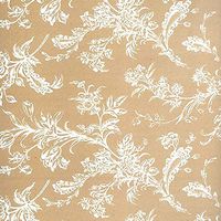 Floral Design on Kraft Tan Tissue Paper #343 / Gift Paper - 10 Large Sheets